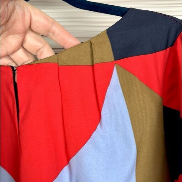 Mara Hoffman Mini Shift Dress Geometric Printed Red Black Blue Mustard S - Picture 3 of 13